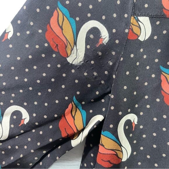 Fossil Silk Shift Dress Swan Polka Dot - Picture 8 of 8